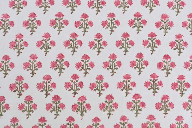 ATOSII Gulbahar White Pink 100% Cotton Spring Summer Square Tablecloth, Handblock Print Floral Table Cloth for Kitchen Dining Linen I Weddings, Outdoors, Easter 60 X 60 Inches I 4 Seater - Image 2